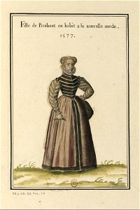 Ensemble de gravures de costumes des Pays-Bas du XVIe siècle.f18