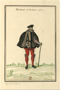 Ensemble de gravures de costumes des Pays-Bas du XVIe siècle.f22