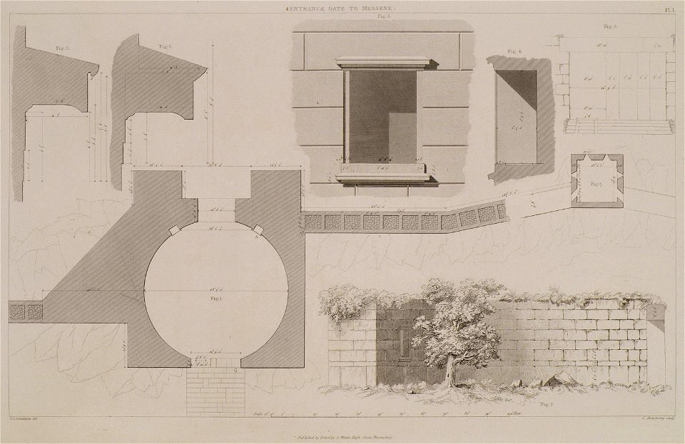 Entrance gate to Messene - Cockerell Charles Robert Kinnard William Donaldsonthomas Leverton Jenkins William Railton William - 1830