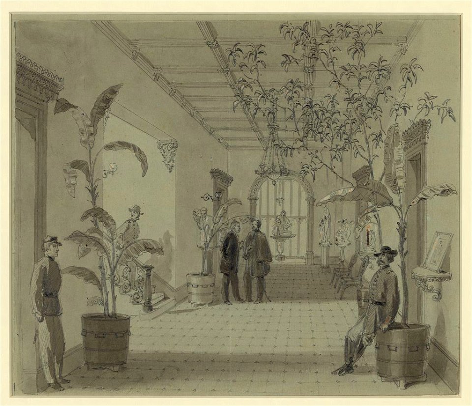 Entrance Hall of Mr Chas. Green's house, Savannah Ga, now occupied as Head Quarters by Gen Sherman LCCN2004661237