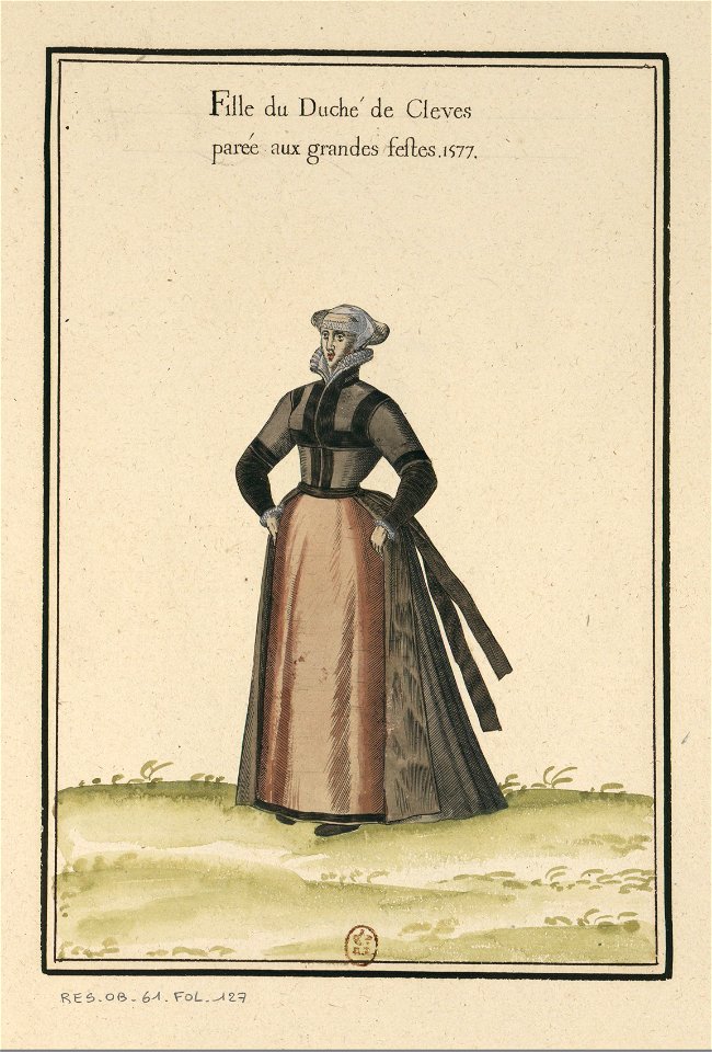 Ensemble de gravures de costumes d'Allemagne du XVIe siècle.f111