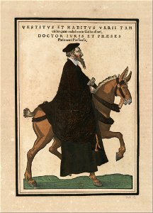 Ensemble de gravures de costumes français du XVIe siècle.f01