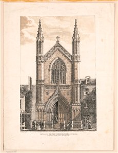 Entrance to First Congregational Church, Broadway, New York, MDCCCXLV LCCN2003677116