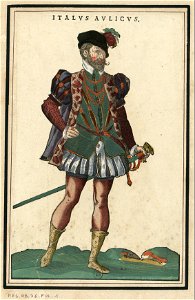 Ensemble de gravures de costumes italiens du XVIe siècle.f01