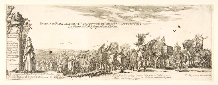 Entrance of the Polish Legation into Rome, etching by Stefano della Bella - Met Museum of Art 1971