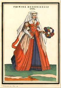 Ensemble de gravures de costumes italiens du XVIe siècle.f09