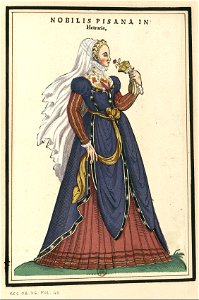 Ensemble de gravures de costumes italiens du XVIe siècle.f17