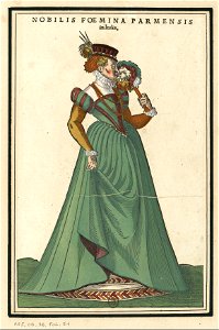 Ensemble de gravures de costumes italiens du XVIe siècle.f21