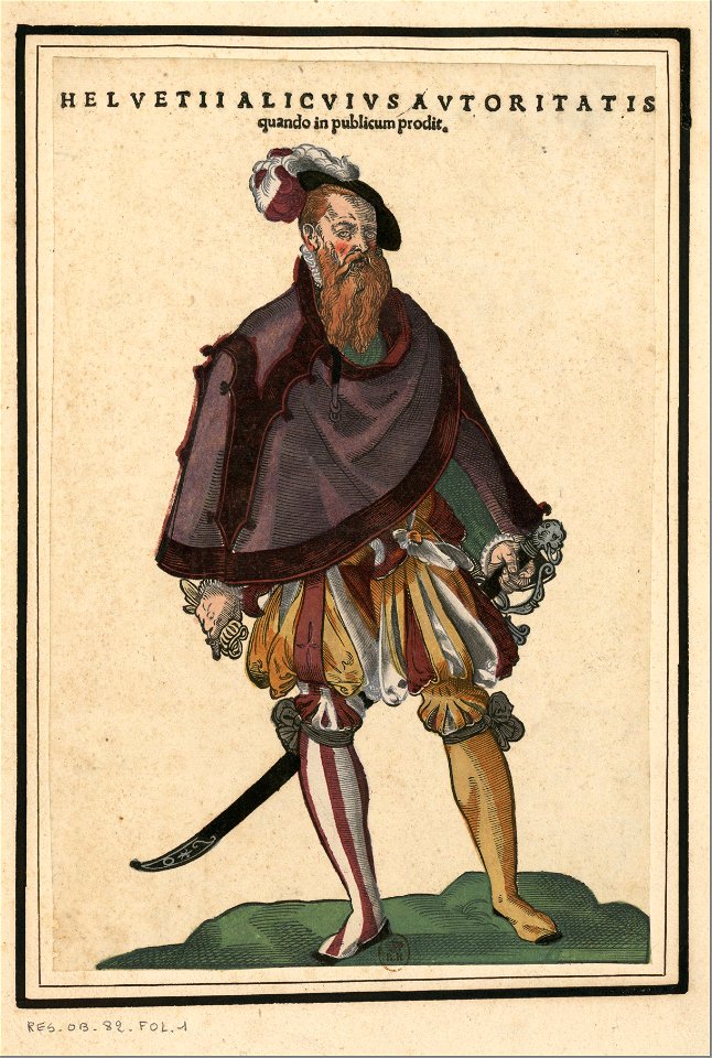 Ensemble de gravures de costumes suisses du XVIe siècle.f1