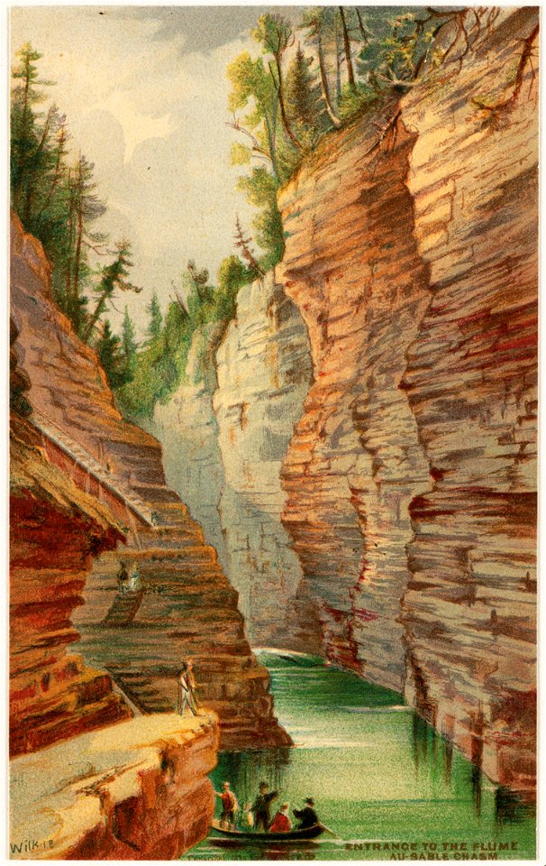 Entrance to the Flume, Ausable Chasm (Boston Public Library)