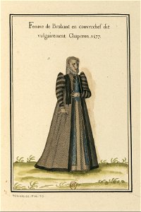 Ensemble de gravures de costumes des Pays-Bas du XVIe siècle.f16