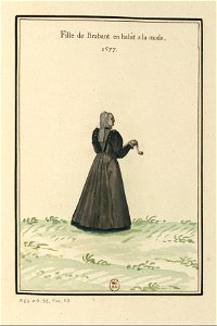 Ensemble de gravures de costumes des Pays-Bas du XVIe siècle.f20