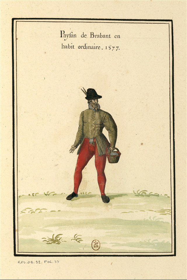 Ensemble de gravures de costumes des Pays-Bas du XVIe siècle.f24