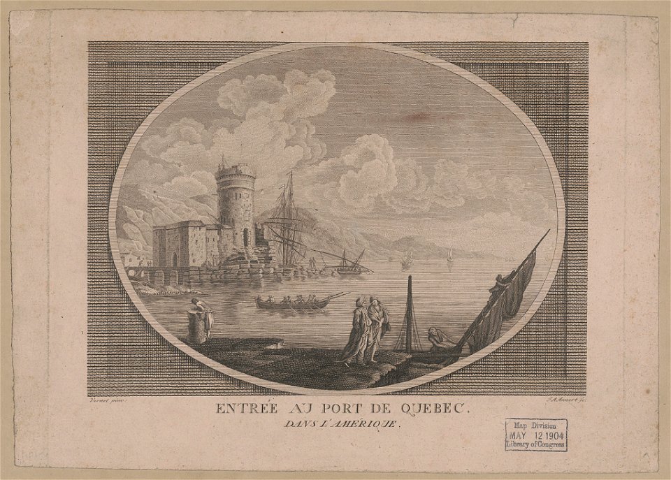 Entrée au port de Quebec dans l'Amérique - Vernet pinxit ; F.A. Annert sc. LCCN2014645221
