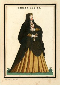 Ensemble de gravures de costumes vénitiens du XVIe siècle.f08