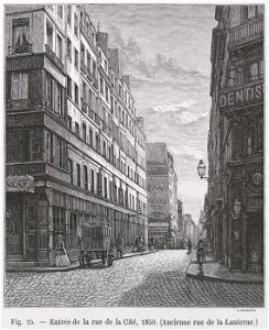Entrée de la Rue de la cité, 1850 - Ancienne Rue de la lanterne