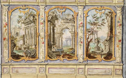 Entwurf für eine Wanddekoration mit Architekturcapricci