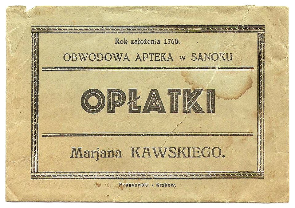 Envelope of Marian Kawski pharmacy in Sanok 3