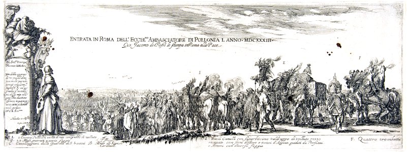 Entrance of the Polish Legation into Rome, etching by Stefano della Bella - Met Museum of Art 1971 (adjusted)