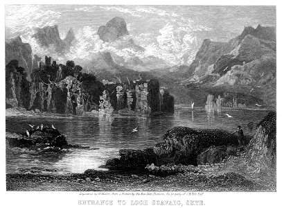 Entrance to Loch Skavaig, Skye engraving by William Miller after Rev John Thomson
