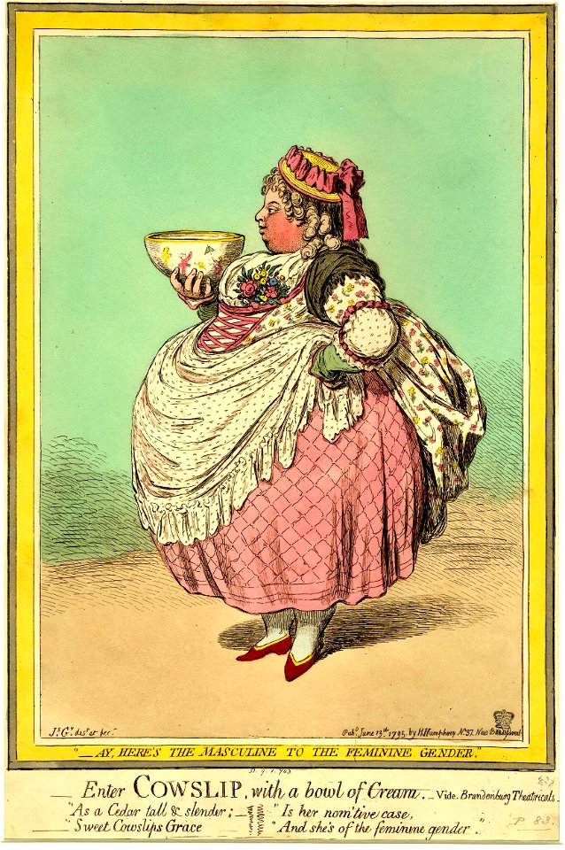 Enter Cowslip with a bowl of cream. -Vide Brandenburg theatricals (BM 1851,0901.743)