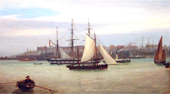 Entering the Tyne, by Bernard Benedict Hemy 1936