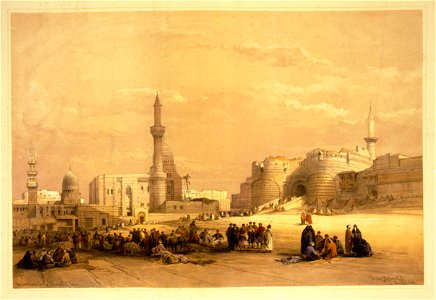 Entrance to the city of Cairo- David Roberts. Free illustration for personal and commercial use.