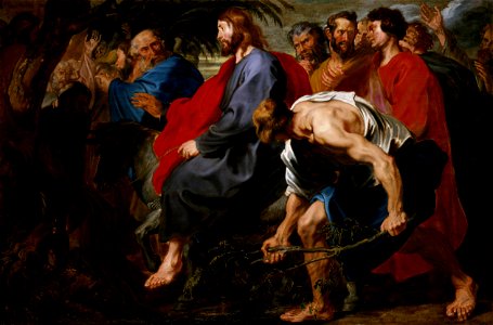 Entry of Christ into Jerusalem by Anthony van Dyck. Free illustration for personal and commercial use.
