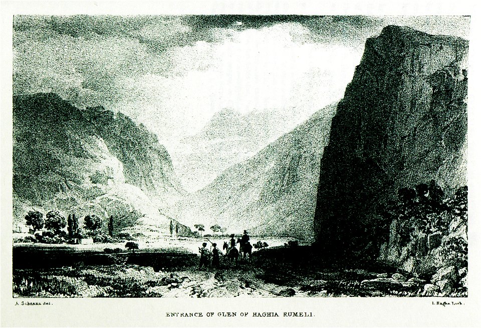 Entrance of glen of Haghia Roumeli - Pashley Robert - 1837