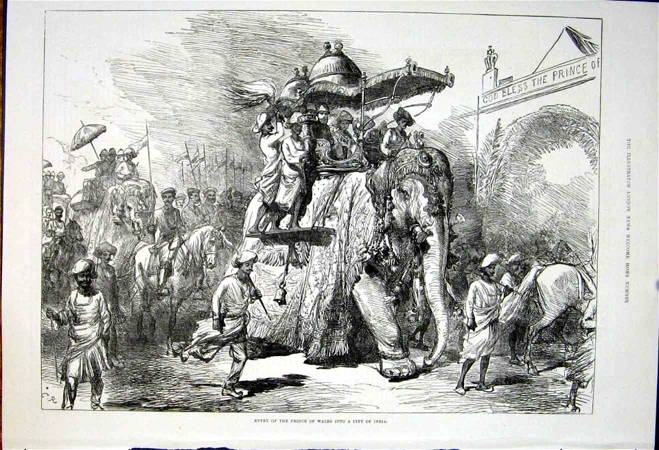 Entry of the Prince of Wales into a City of India - ILN 1875