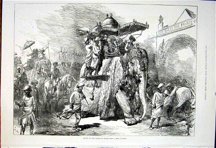 Entry of the Prince of Wales into a City of India - ILN 1875. Free illustration for personal and commercial use.