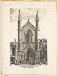 Entrance to First Congregational Church, Broadway, New York, MDCCCXLV LCCN2003677116