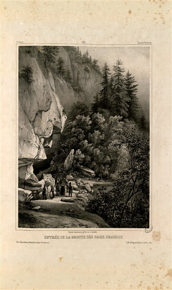 Entrée de la grotte des Eaux Chaudes (Basses Pyrénées) - Fonds Ancely - B315556101 A JACOTTET 2 024