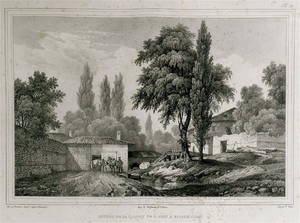 Entrée de la maison de l'ayan à Binarhissar - Sayger C - 1834