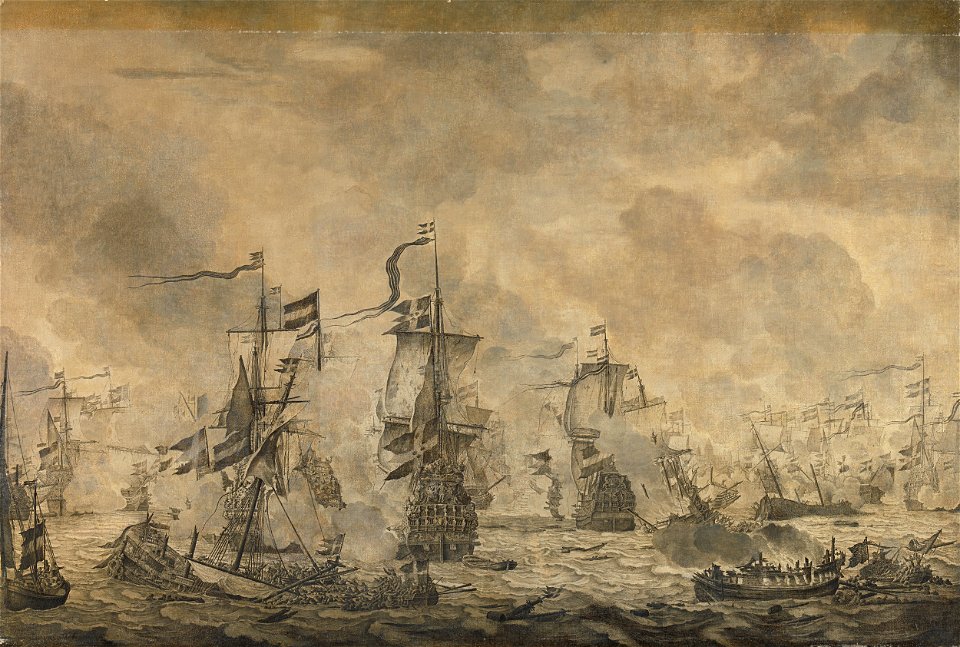 Episode uit de slag in de Sont tussen de Hollandse en de Zweedse vloot, 8 november 1658 Rijksmuseum SK-A-1973