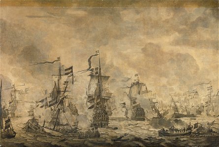 Episode uit de slag in de Sont tussen de Hollandse en de Zweedse vloot, 8 november 1658 Rijksmuseum SK-A-1973