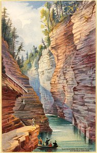 Entrance to the Flume, Ausable Chasm 2 (Boston Public Library)