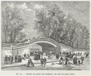 Entrée du jardin des Tuileries, du côté du quai, 1858