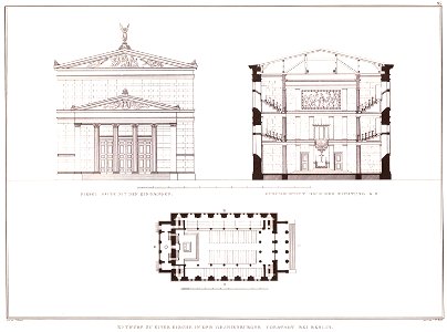 Entwurf Kirchen Oranienburger Vorstadt II Vorderansicht. Free illustration for personal and commercial use.