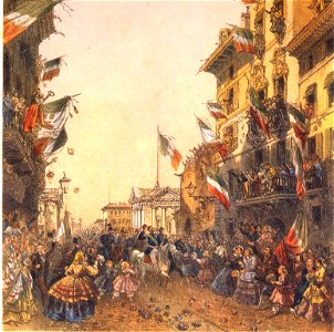 Entry of King Vittorio Emanuele II in Brescia