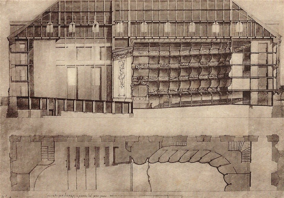 Entwurf zu einem Barocktheater 1699 Dresden Hauptstaatsarchiv