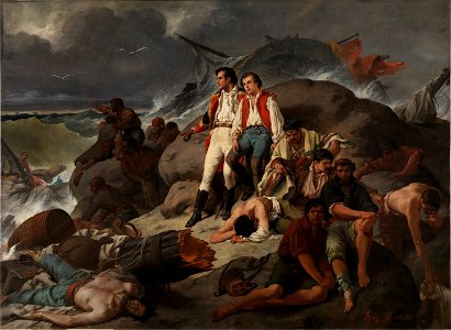 Episodio de la batalla de Trafalgar 1862 Francisco Sans y Cabot