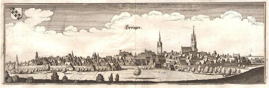 Eppingen Topographia Palatinatus Rheni Merian 1645