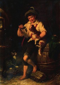 Boy with a Crawfish by Rudolf Epp
