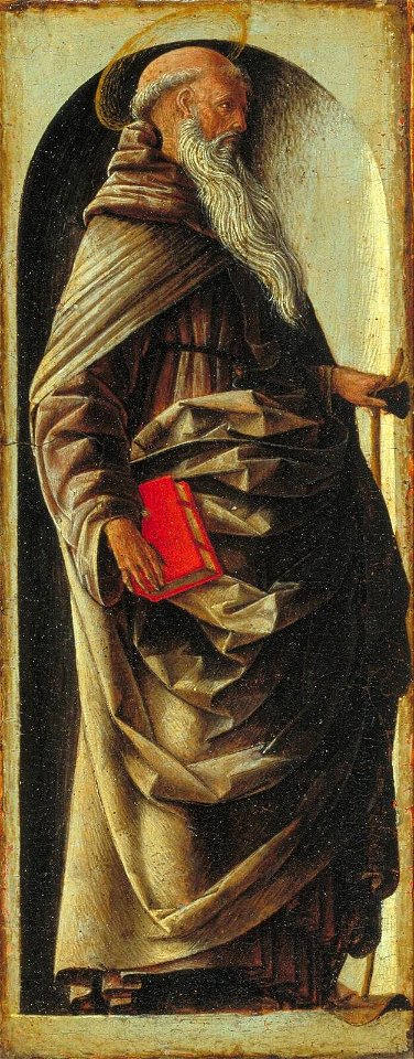Ercole de' roberti, sant'antonio abate, 26x11 cm, Museum Boymans-van Beuningen, Rotterdam