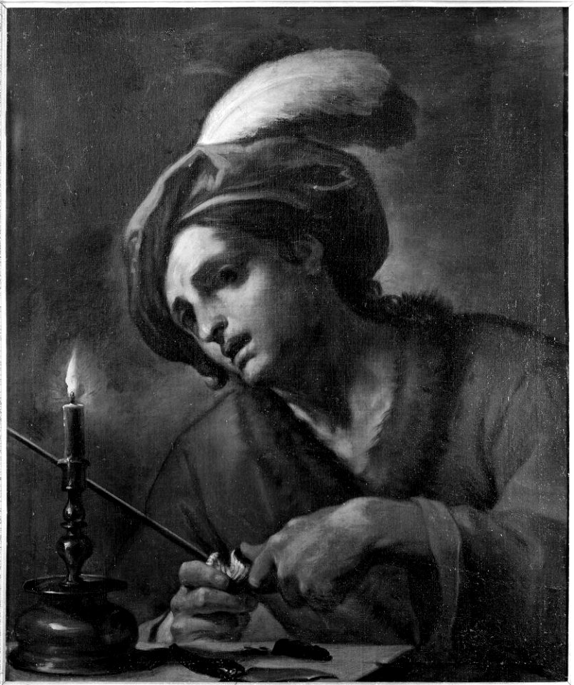 Ercole Gennari - Ung man tänder sin pipa - NMDrh 718 - Nationalmuseum
