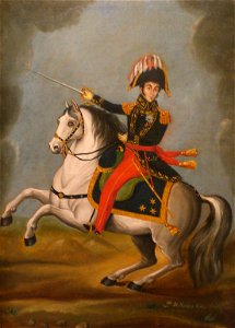 Equestrian portrait of Simón Bolívar. Free illustration for personal and commercial use.