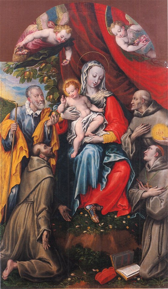 Ercole Ramazzani, Madonna col Bambino e i santi Giuseppe, Francesco, Bernardino e Bonaventura, 1589, Sassoferrato, convento di Santa Maria della Pace