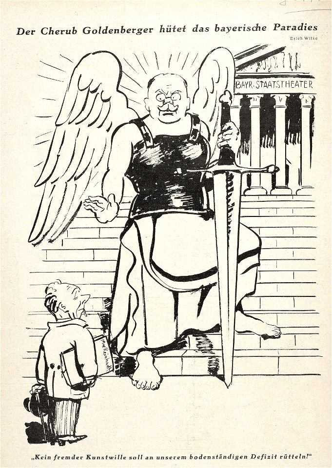 Erich Wilke - Der Cherub Goldenberger hütet das bayerische Paradies, 1929