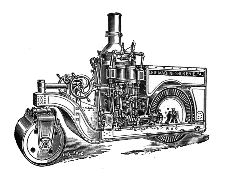 Erie steam road roller (New Catechism of the Steam Engine, 1904)